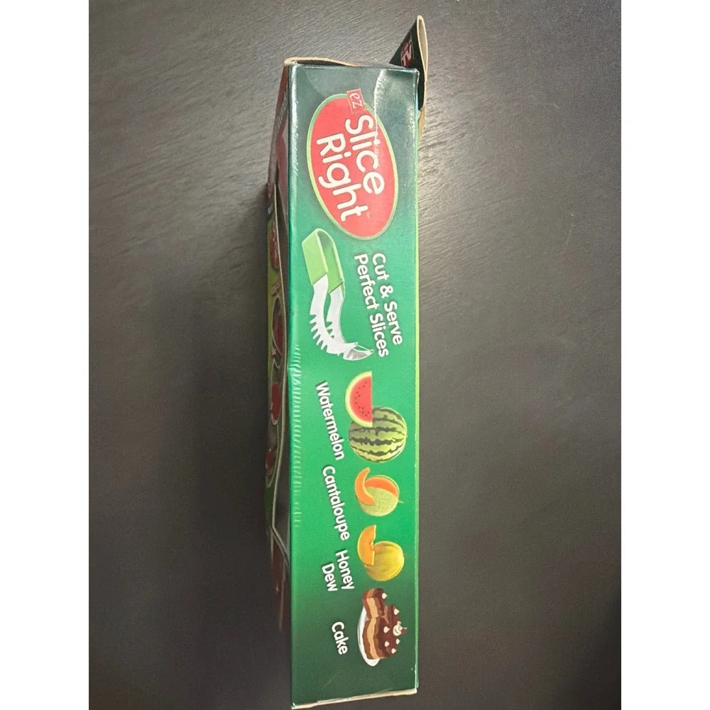 EZ Slice Right Watermelon Cantaloupe Cake Slicer and Server Tool Green NEW